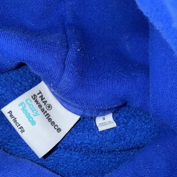 TNA Cozy Fleece Royal Blue Hoodie size Small - Picture 6 of 6